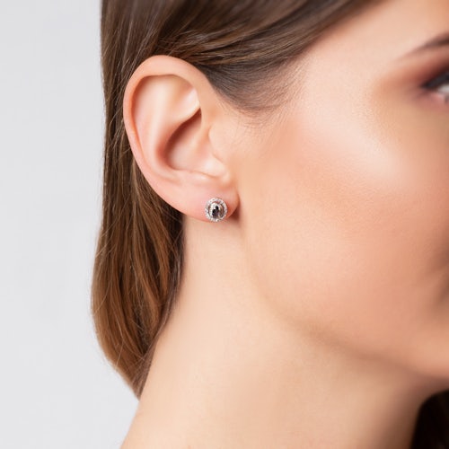 Kolczyki Savicki: złote, diamenty, niebieskie szafiry